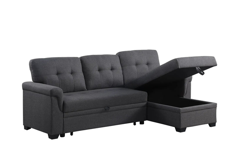 Lucca - Reversible Sleeper Sectional Sofa With Storage Chaise by HouseOfZazla