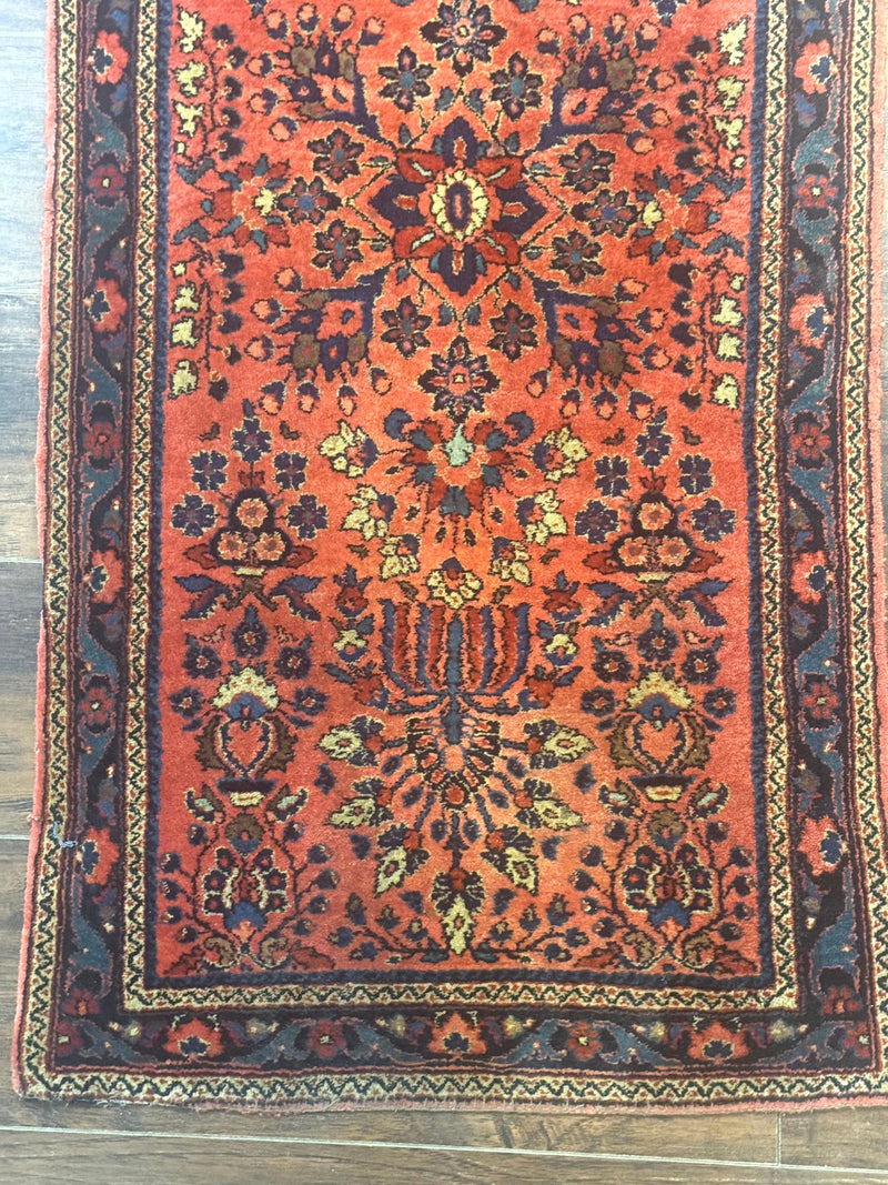 Antique Persian Sarouk Rug 2x4, Red, Fine 260 KPSI by Jewel Rugs