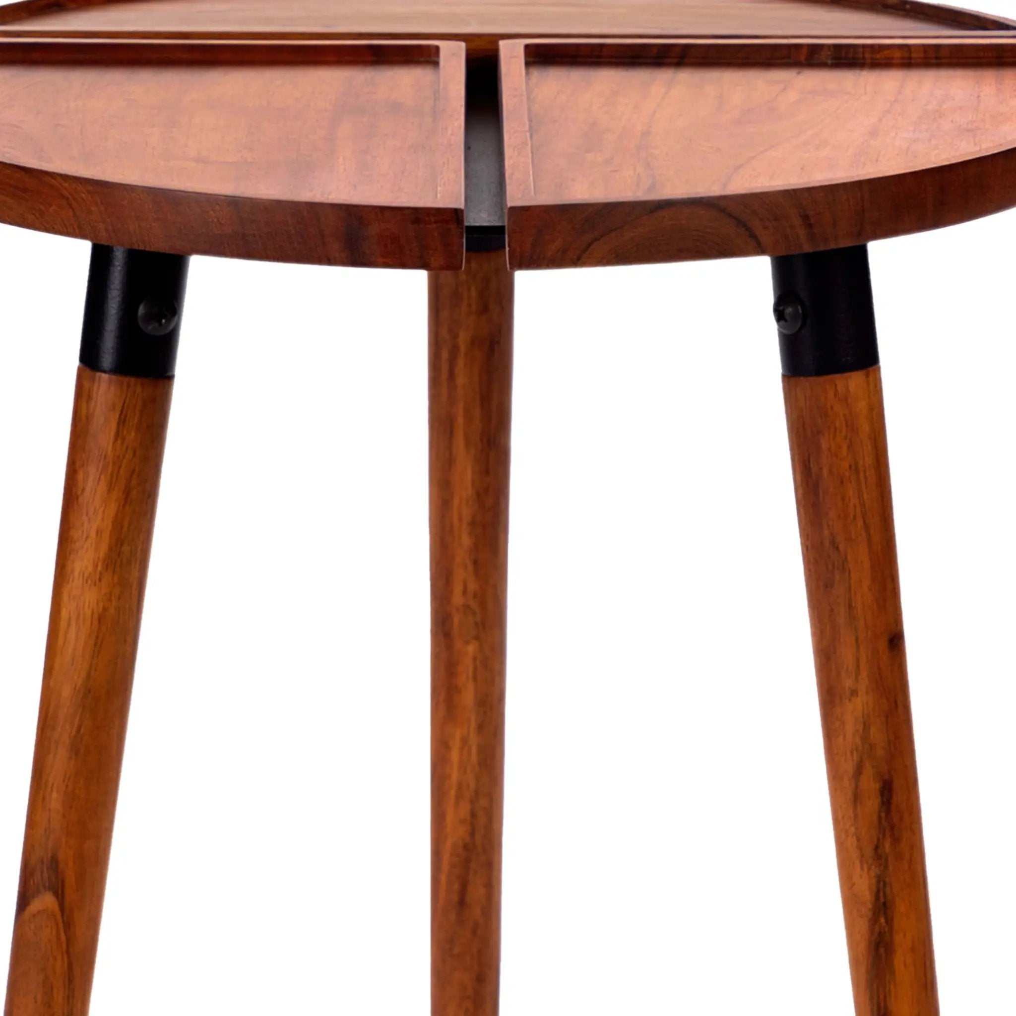 Round Acacia Wood Side Accent Table by BLAKHOM