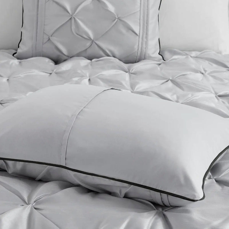 7 Piece Tufted Comforter Set Grey California King by HouseOfZazla