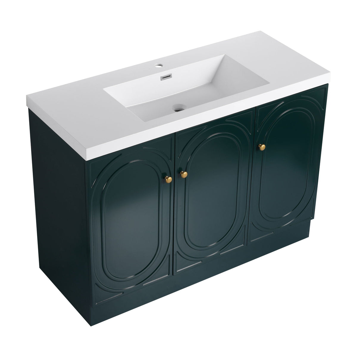 Contemporary Freestanding Bathroom Vanity With Resin Sink & Soft-Close Cabinet Doors, photo 39 of 40