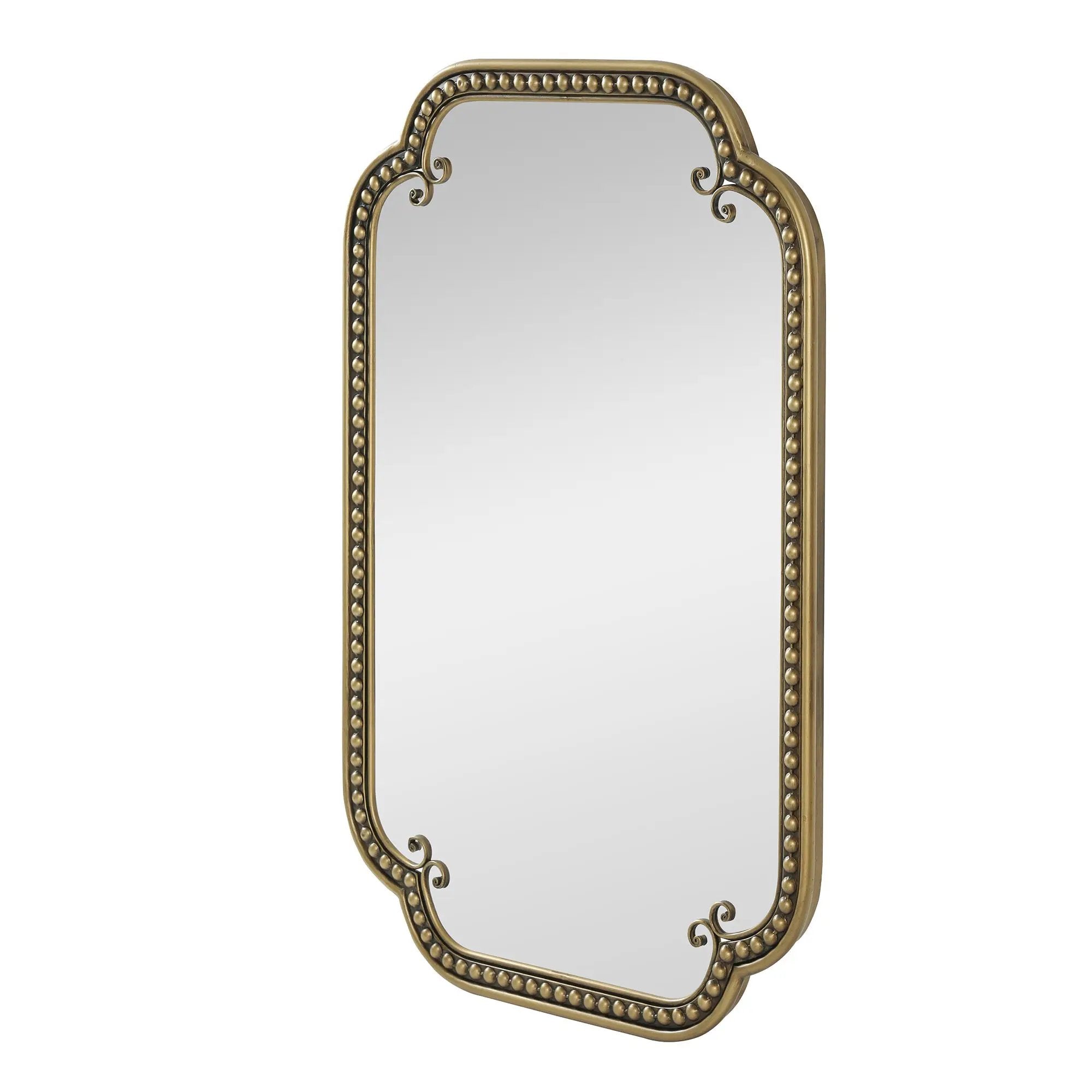 Gold Irregular Beaded Metal Framed Wall Mirror - Large by HouseOfZazla