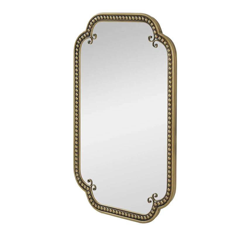 Gold Irregular Beaded Metal Framed Wall Mirror - Large by HouseOfZazla