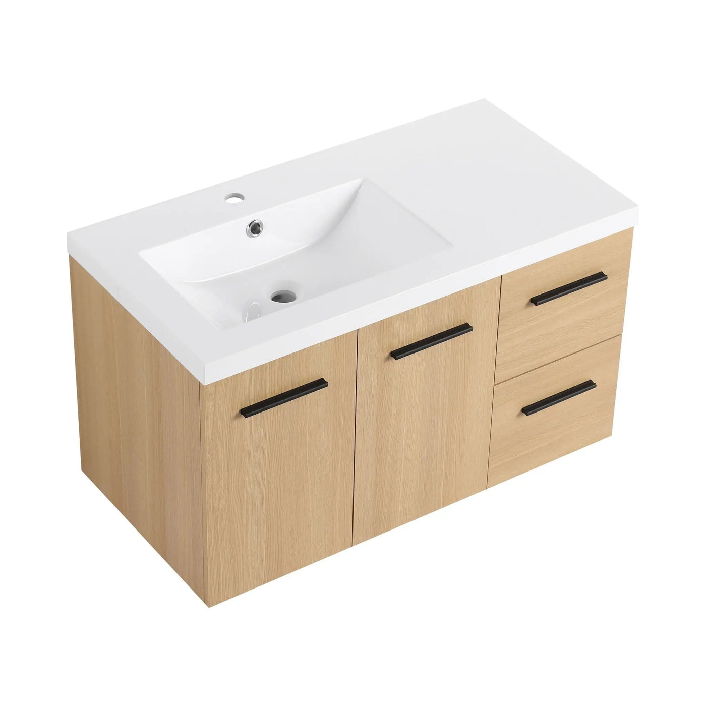 Wall Mounted Floating Bathroom Vanity With Sink, Door & Drawers Modular Cabinet by Unique Piece Furniture