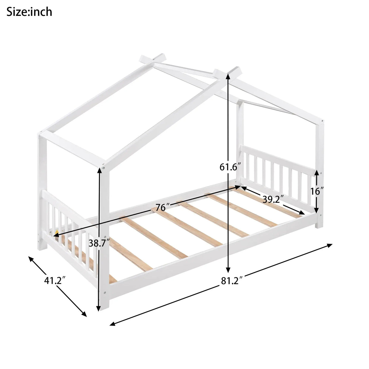 House Platform Bed With Headboard And Footboard, Roof Design by HouseOfZazla