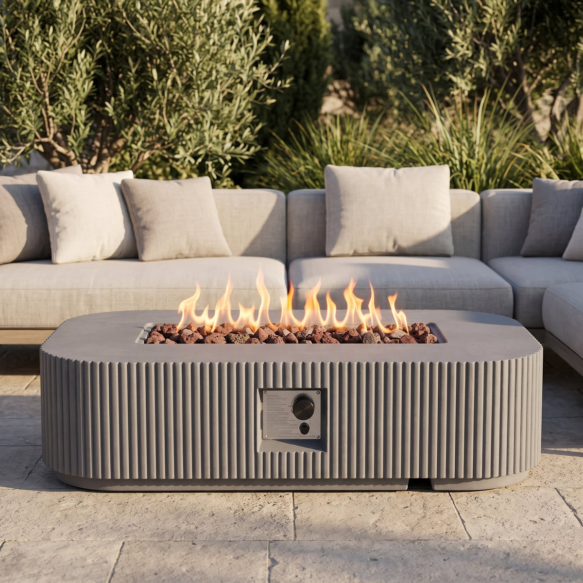 Outdoor 48.2" Rectangular MgO Fire Pit, photo 5 of 5