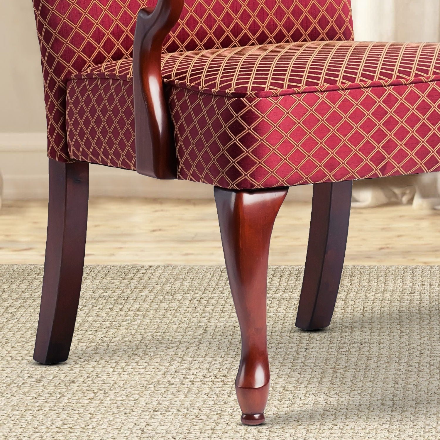 Delaney - Elegant Gooseneck Arm Chair With High Back by HouseOfZazla