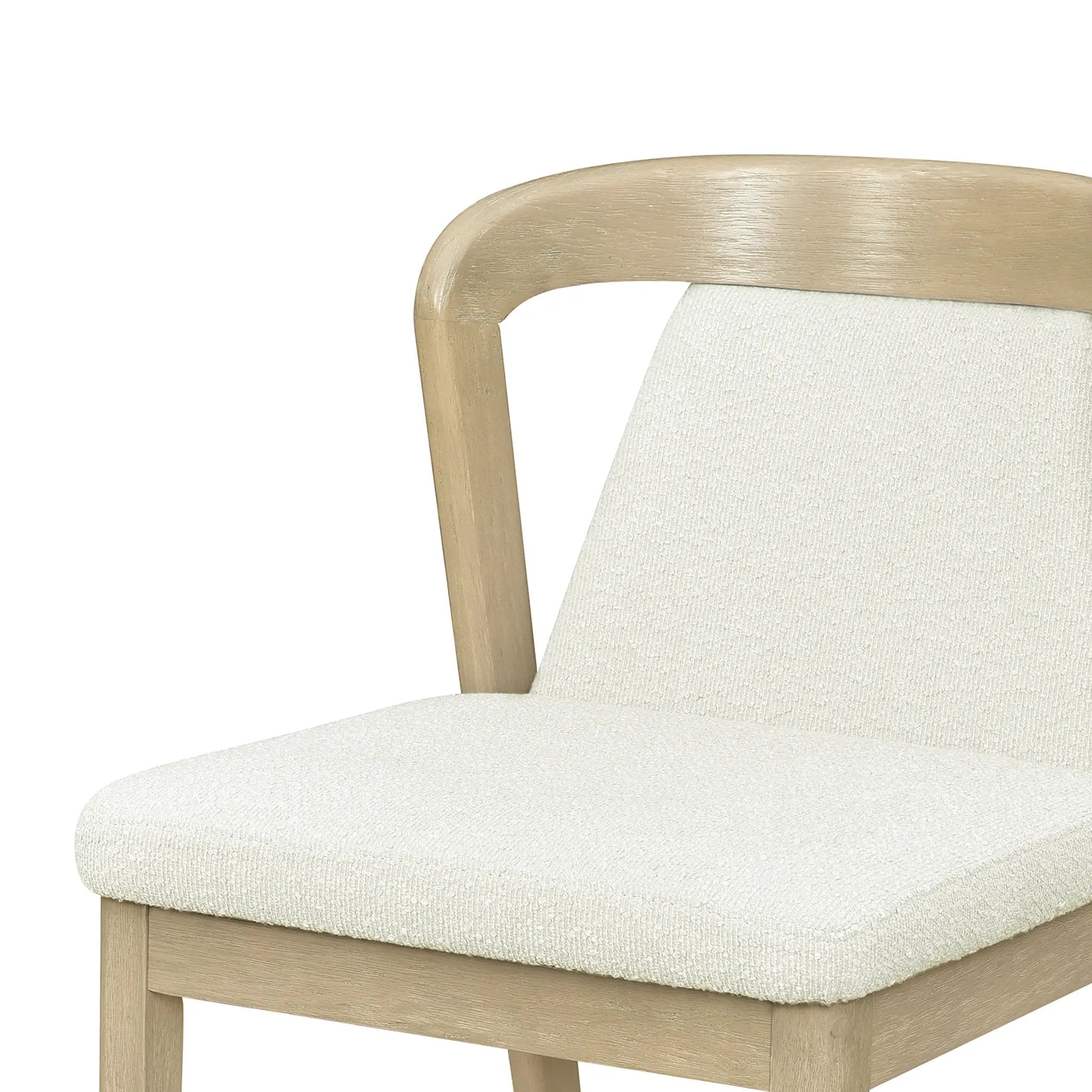 Upholstered Backrest Armless Dining Chairs (Natural Ash + Beige) by HouseOfZazla