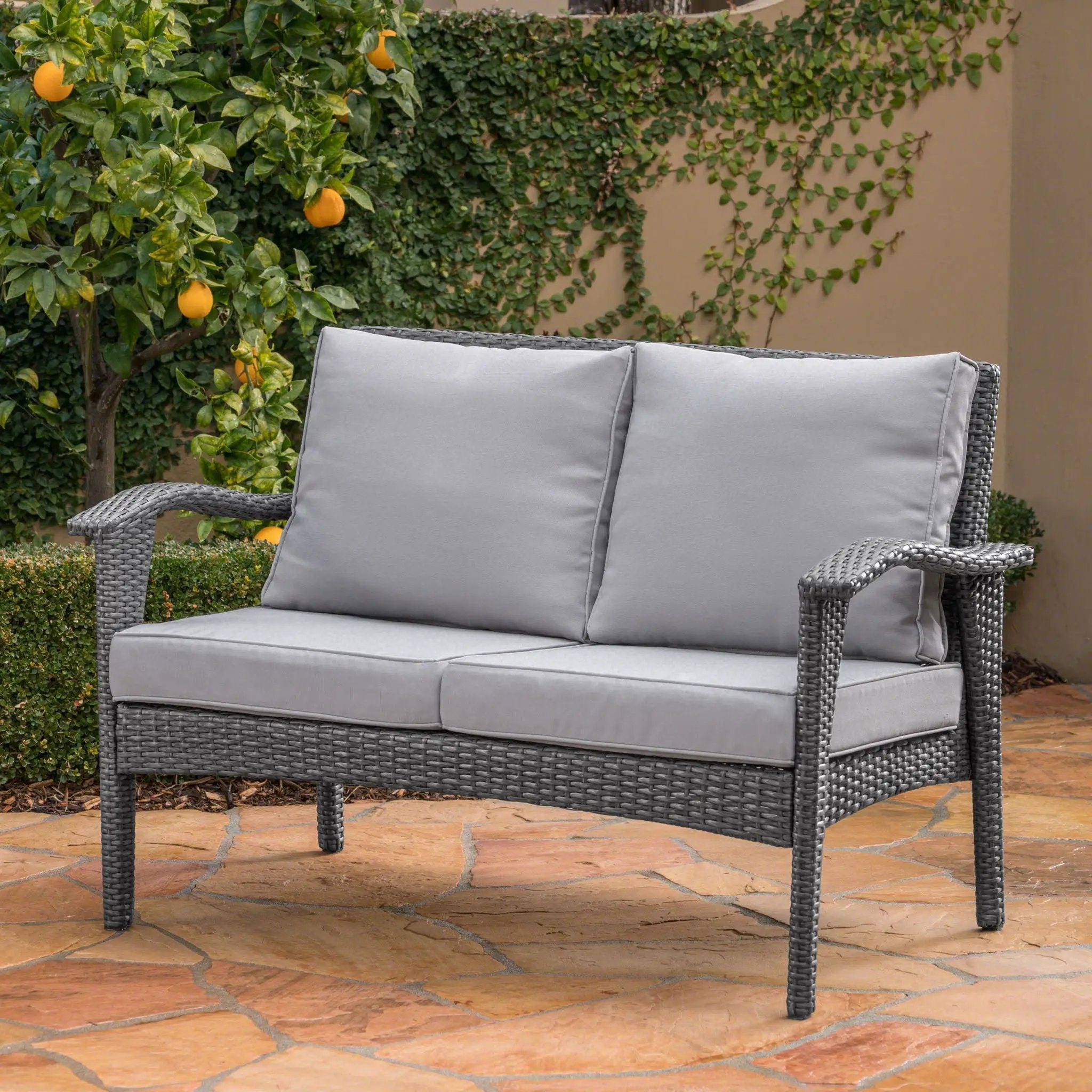 Honolulu Loveseat - Gray / Silver by HouseOfZazla