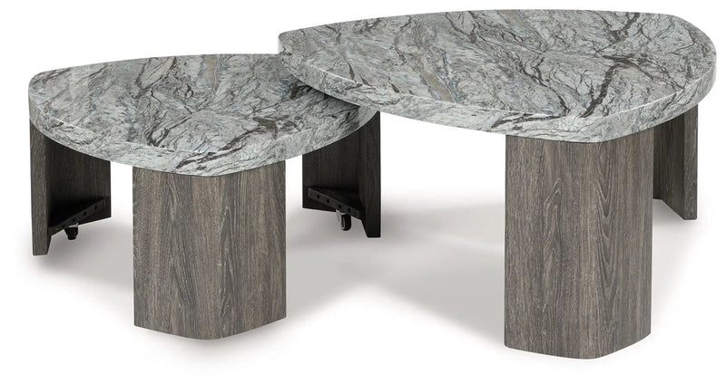 Surmour - Stacked Cocktail Table - Gray / Brown by Unique Piece Furniture