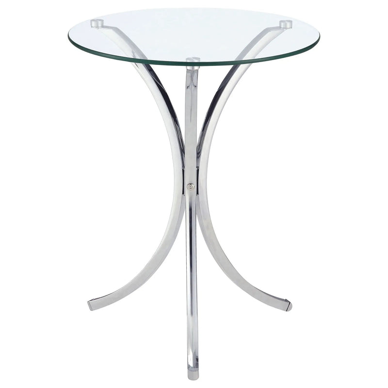 Eloise Round Glass Top Accent Side Table Chrome by Unique Piece Furniture