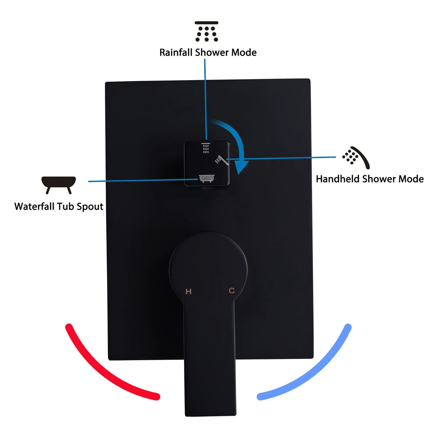 Tub Shower Faucet Set With 12" Rain Shower Head And Handheld Spray Combo by HouseOfZazla