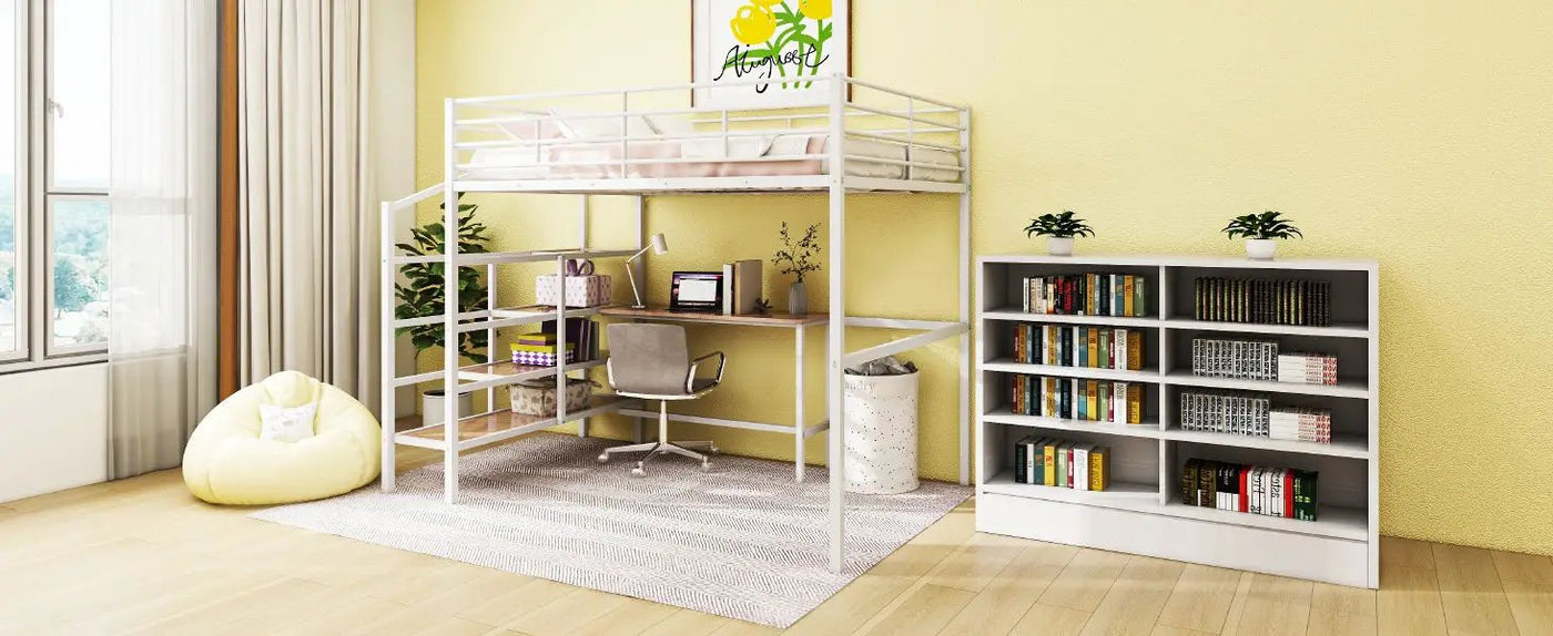 Loft Bed With Desk And Lateral Storage Ladder by HouseOfZazla