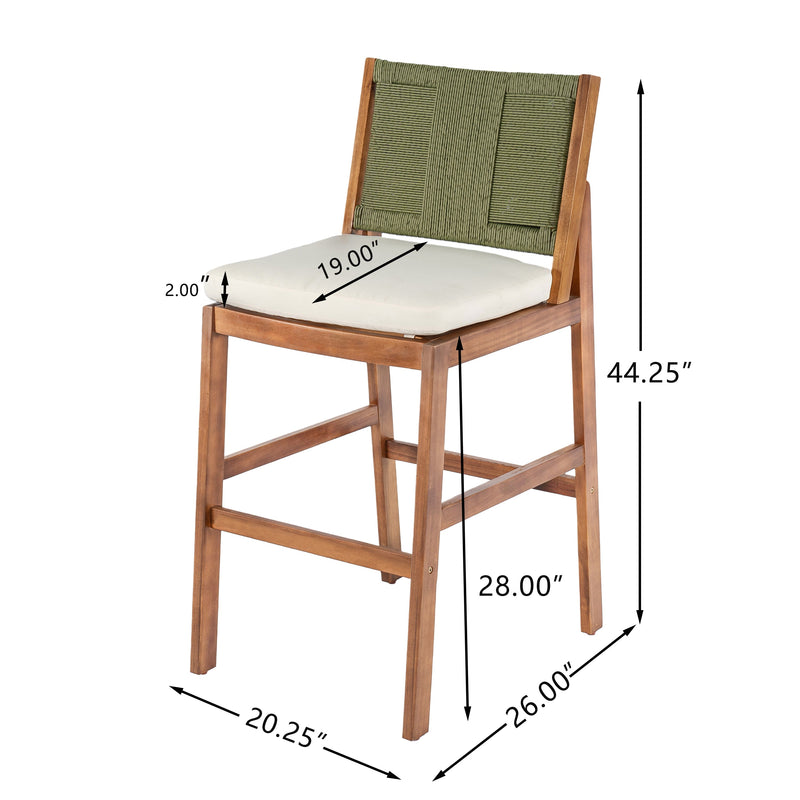 4 Pieces Arly Green Outdoor Bar Stool Set by HouseOfZazla