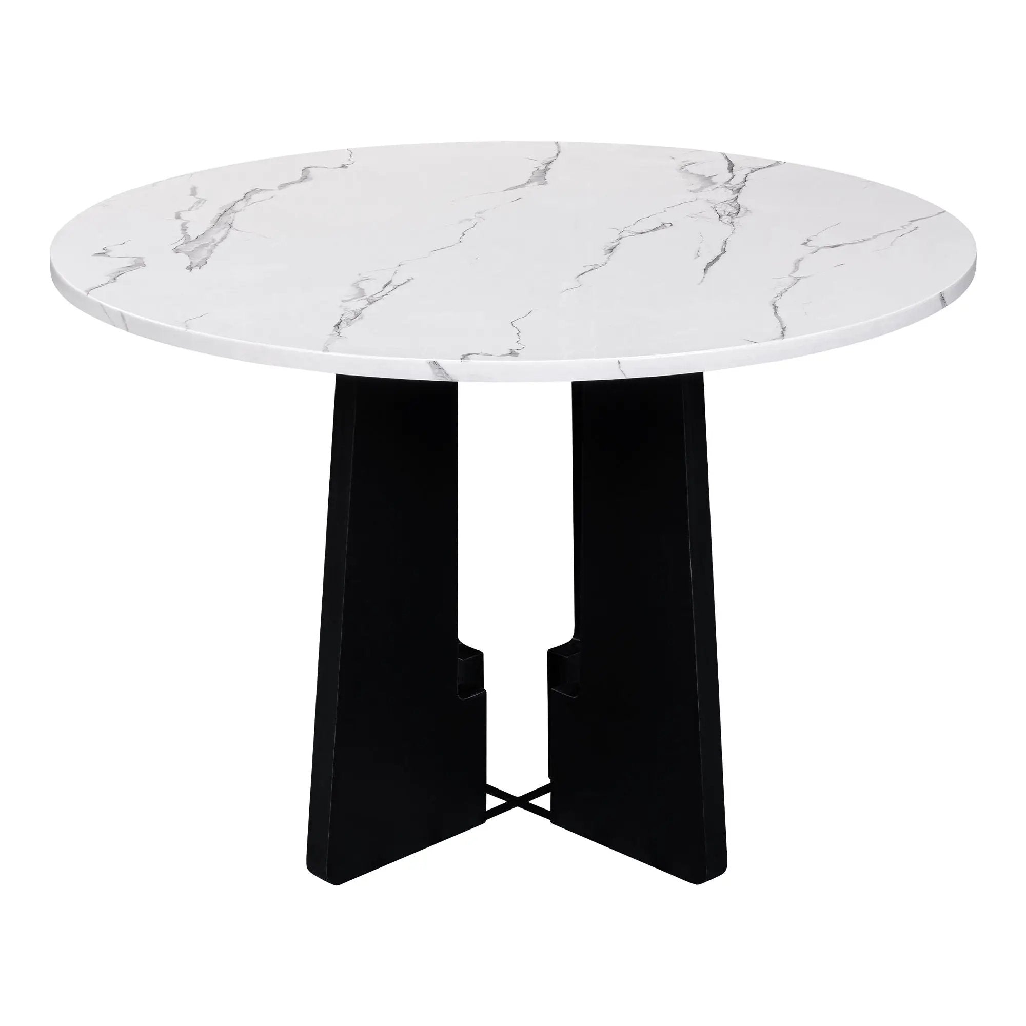 5 Piece Round Dining Table Set, Modern Dining Table And 4 Upholstered Chairs For Dining Room