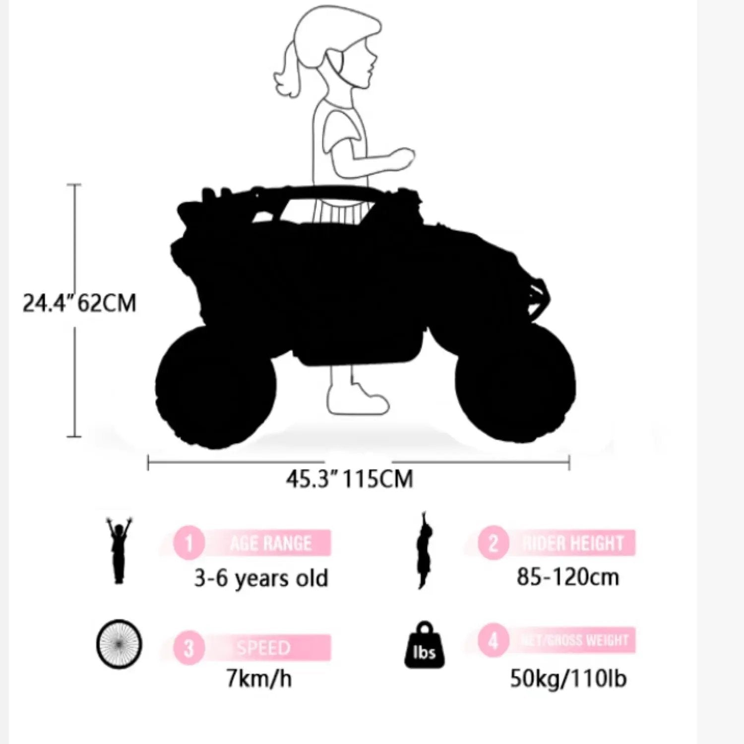 Ride On Models 12V Kids Electric Truck With Remote Control, Front & Rear Suspension, 2 Seater UTV, Flashlights, Music Player - Yellow / White by HouseOfZazla