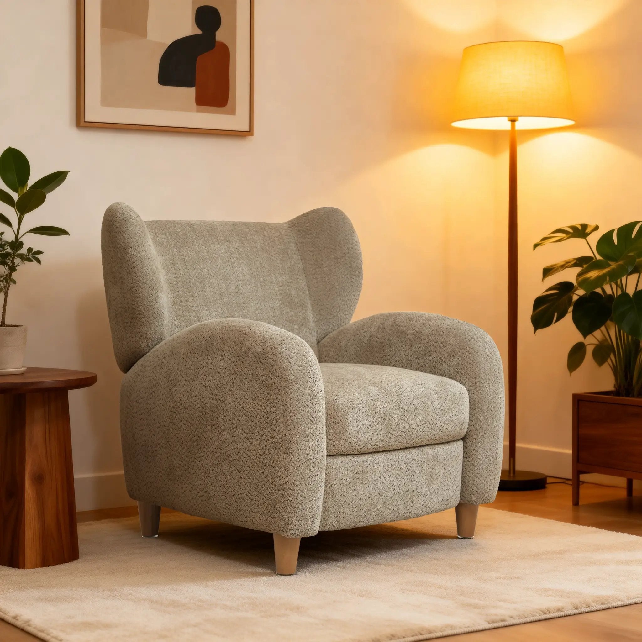 Nordic Chenille Fabric Multifunctional Chair by HouseOfZazla