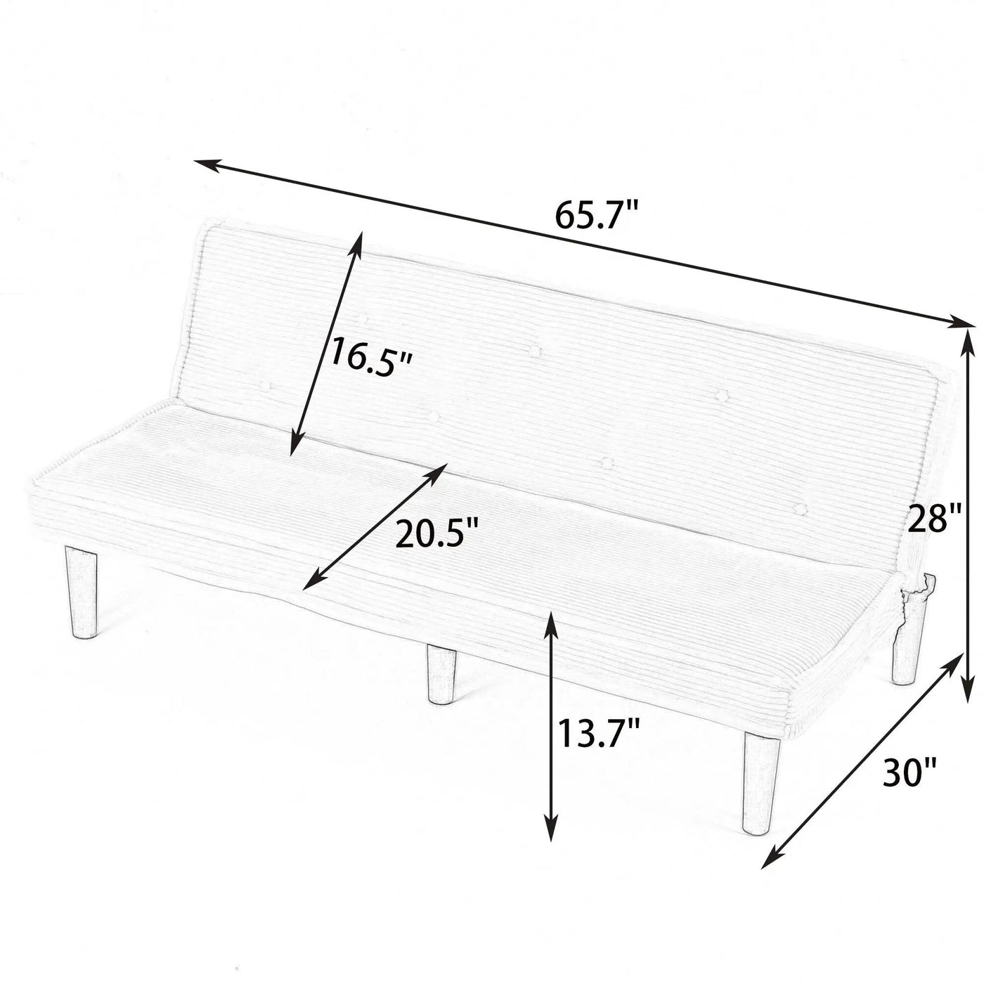 Versatile Sofa Bed With Solid Wood Frame by HouseOfZazla