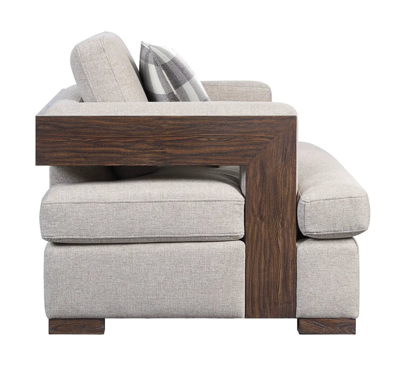 Niamey - Sofa With 4 Toss Pillows - Walnut by HouseOfZazla