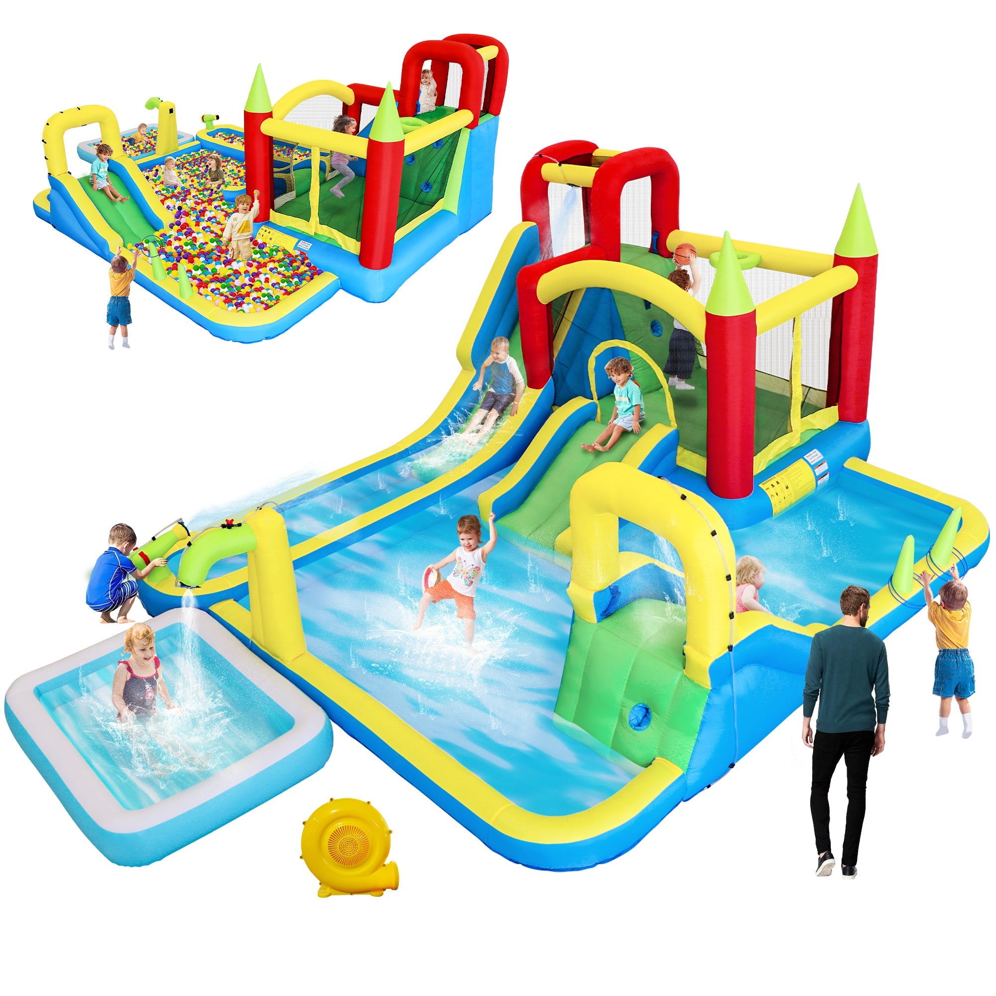 11-in-1 Inflatable Slide Water Park for Kids by HouseOfZazla