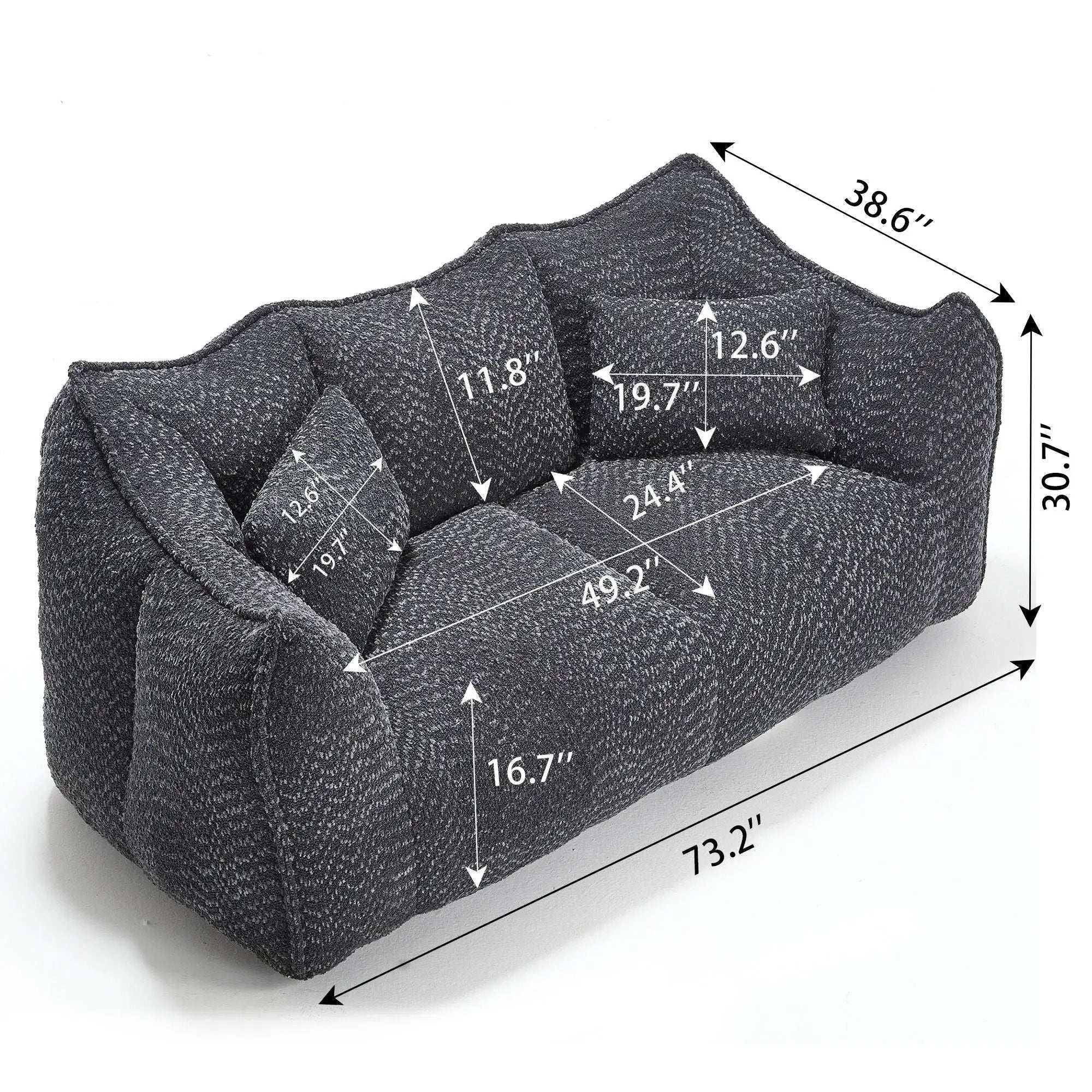 Comfortable Dual Beanbag Chair With High Resilience Foam Core For 2 People by HouseOfZazla