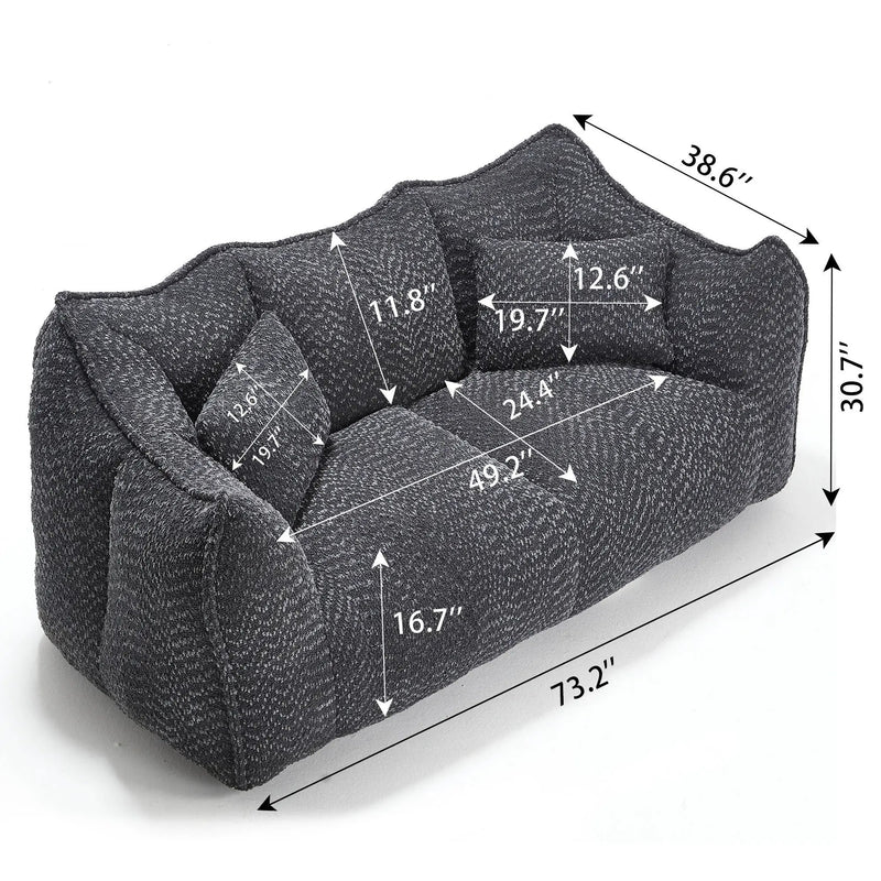 Comfortable Dual Beanbag Chair With High Resilience Foam Core For 2 People by HouseOfZazla
