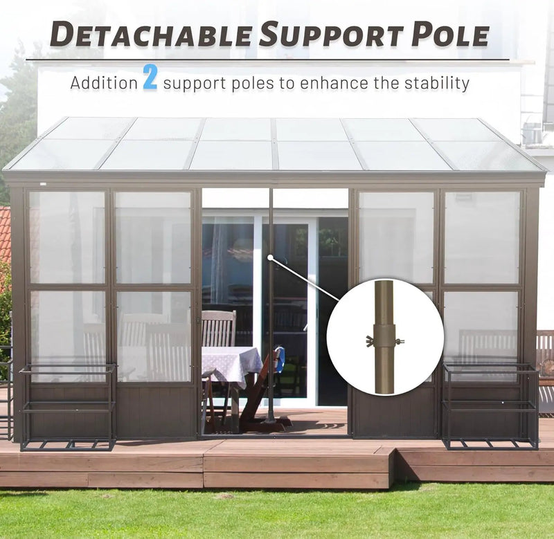 10x12FT All Season Aluminum Sunroom with Detachable Windows by HouseOfZazla