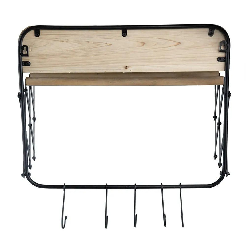 Laundry Rack With Accordion Design - Brown / Black - Black Brown by Unique Piece Furniture