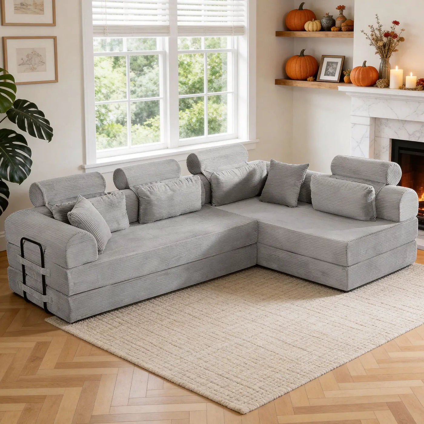 Modern L-Shape Modular Sectional Sofa, Compressed Design by HouseOfZazla