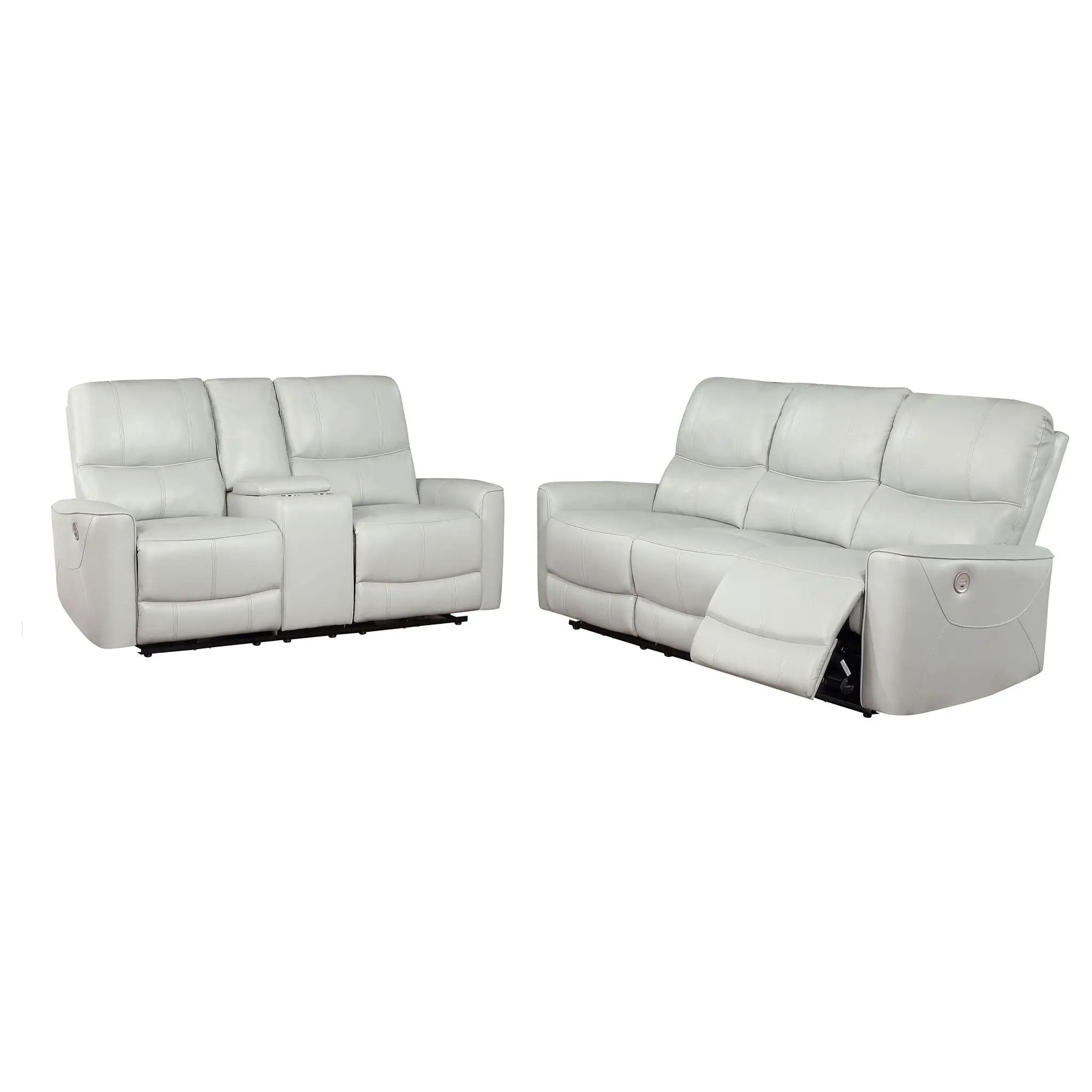 Greenfield 2-piece Power Reclining Sofa Set Dove Grey by Unique Piece Furniture