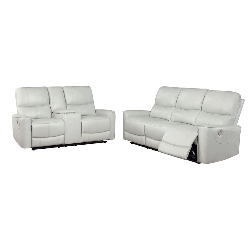 Greenfield 2-piece Power Reclining Sofa Set Dove Grey by Unique Piece Furniture