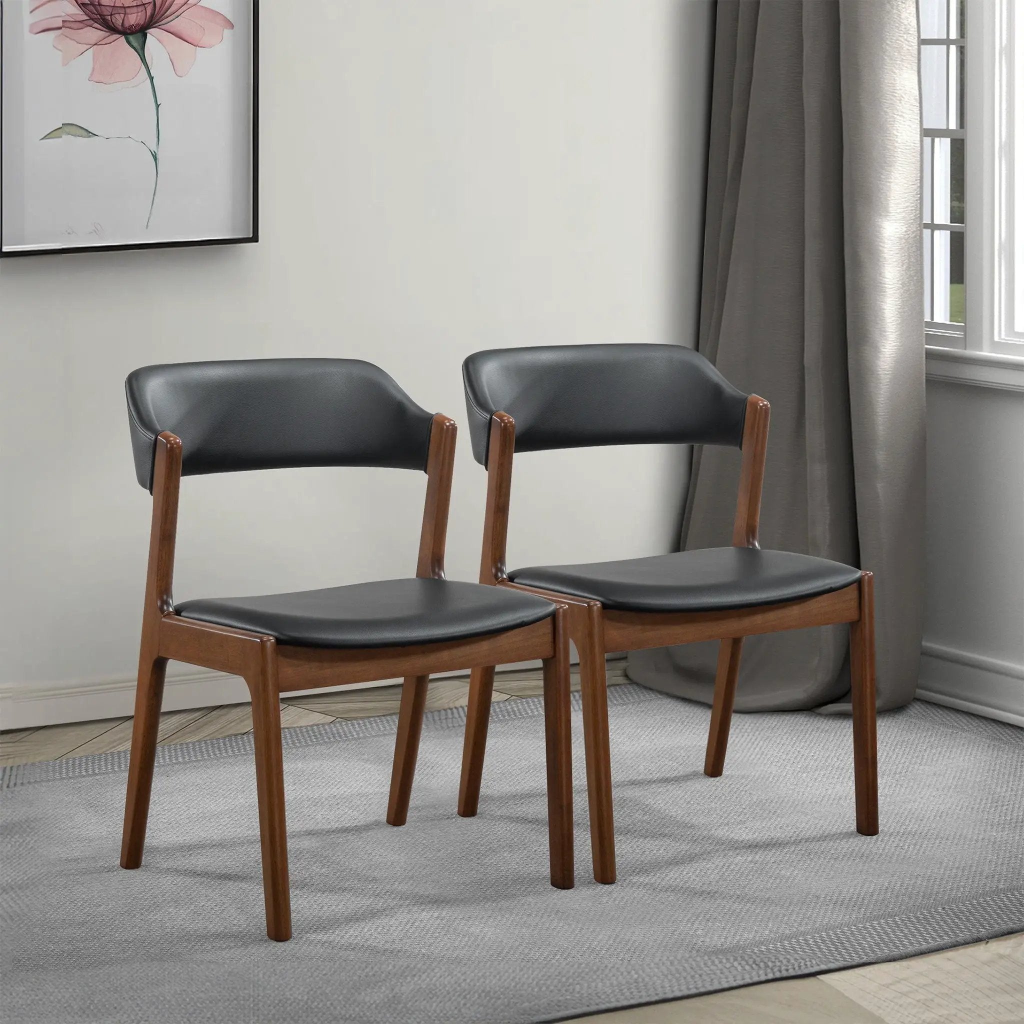 Enzo - Dining Chair (Set of 2) - Black / Brown by HouseOfZazla