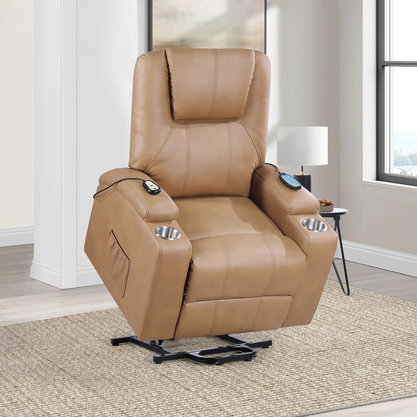 Macklin - Power Lift Massage Recliner With Heat And Dual Cupholders by HouseOfZazla