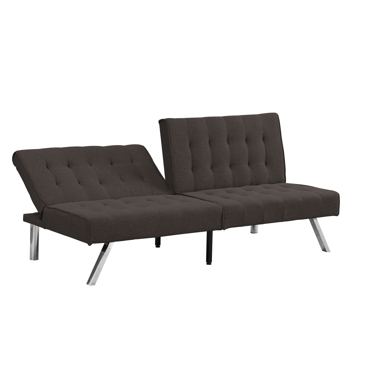 Futon Sofa Bed with Reclining Backrest - Dark Brown, Black, Gray, Dark Gray, photo 32 of 40