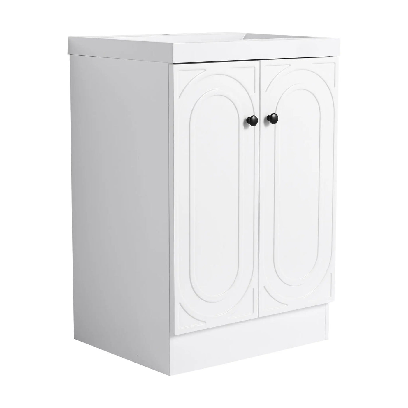 Contemporary Freestanding Bathroom Vanity With Resin Sink & Soft-Close Cabinet Doors by HouseOfZazla