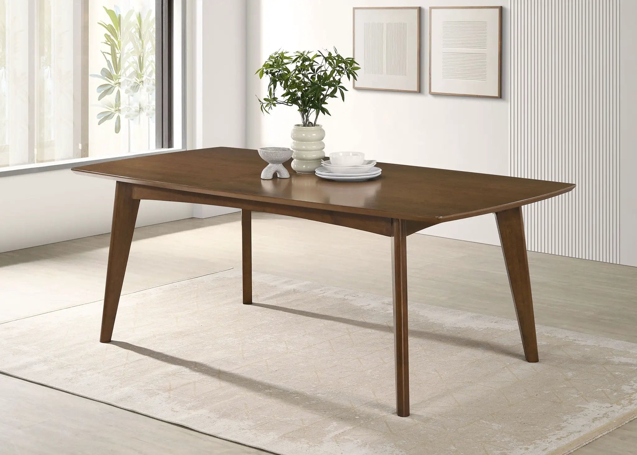 Malone Rectangular 78-inch Wood Dining Table Dark Walnut by Unique Piece Furniture