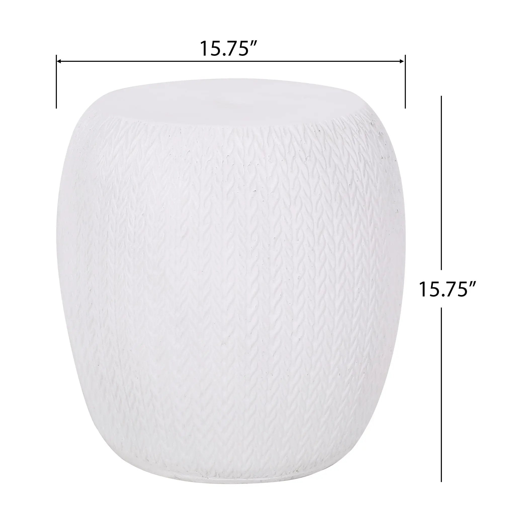 Outdoor Lightweight Concrete Side Table - Antique White by HouseOfZazla