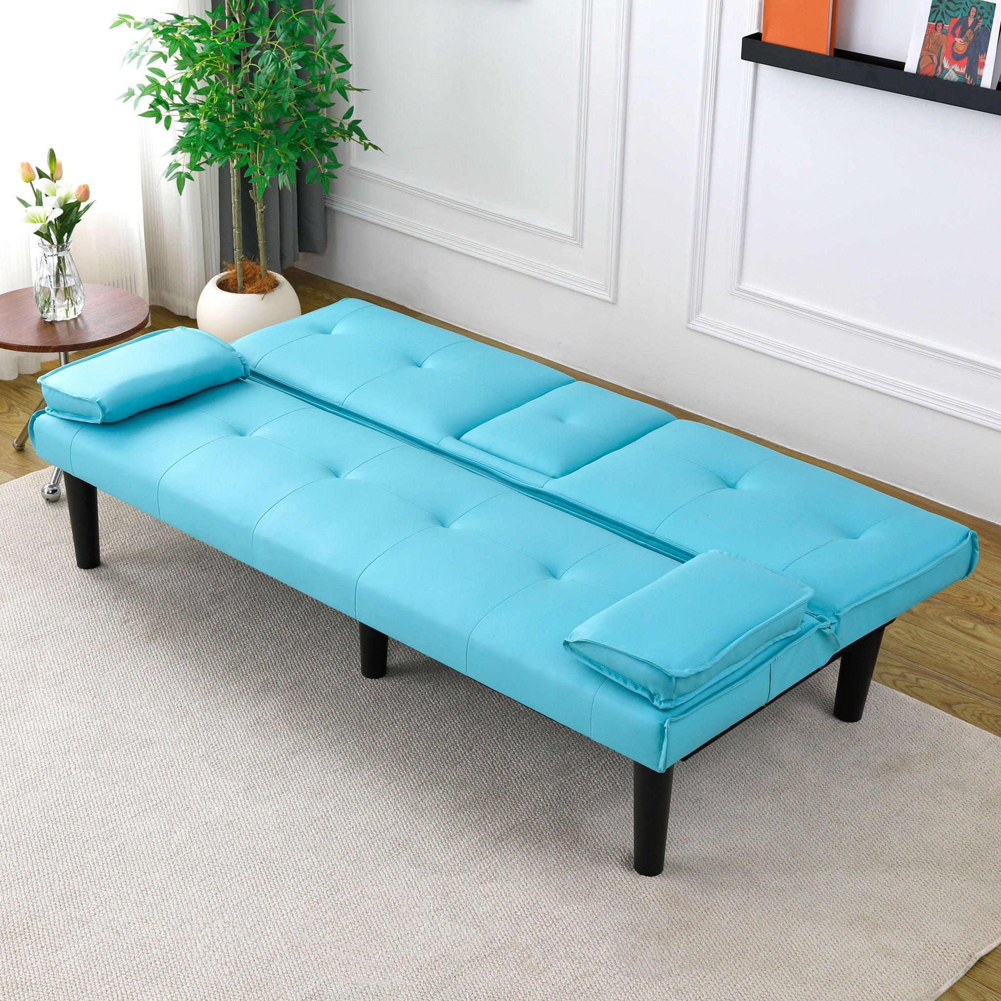 Sofa Bed With Foldable Design And Cup Holder by HouseOfZazla