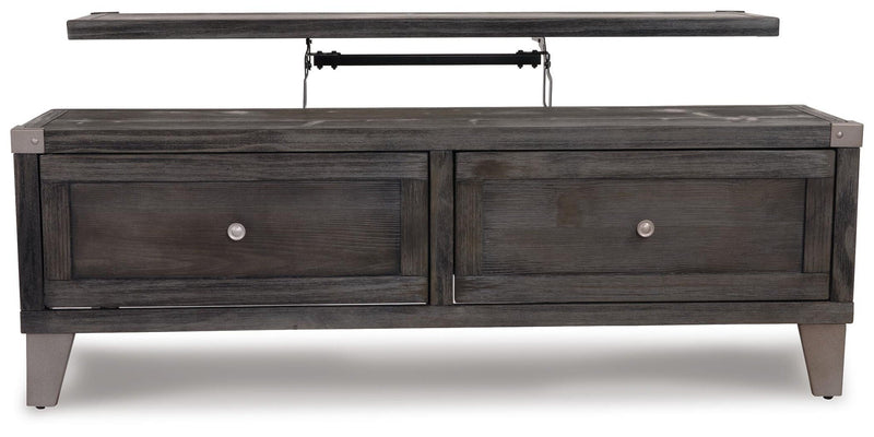 Todoe - Lift Top Cocktail Table - Dark Gray, photo 5 of 7