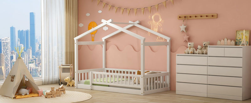 Bed House Bed Frame With Fence