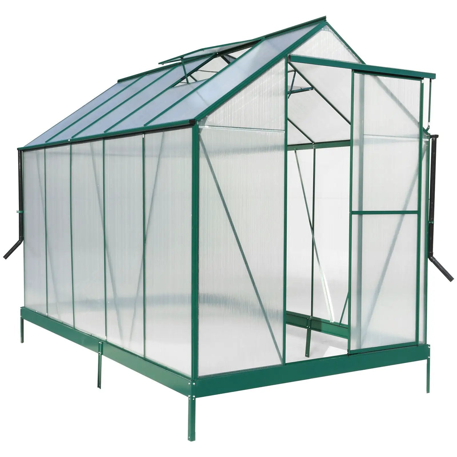 Polycarbonate house, Heavy Duty Outdoor Aluminum Walk-In House Kit With Rain Gutter, Vent And Door For Backyard Garden by HouseOfZazla