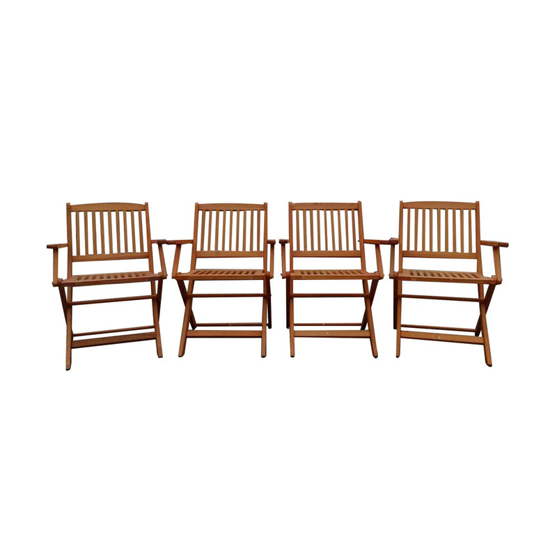 Foldable Patio Dining Set, Folding Chairs, Indoor And Outdoor Universal (Set of 4) - Teak by HouseOfZazla
