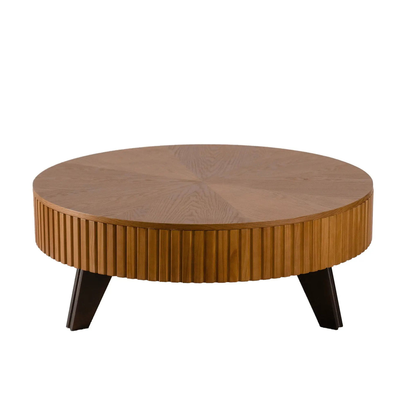 Round Retro Coffee With Solid Wood Legs by HouseOfZazla