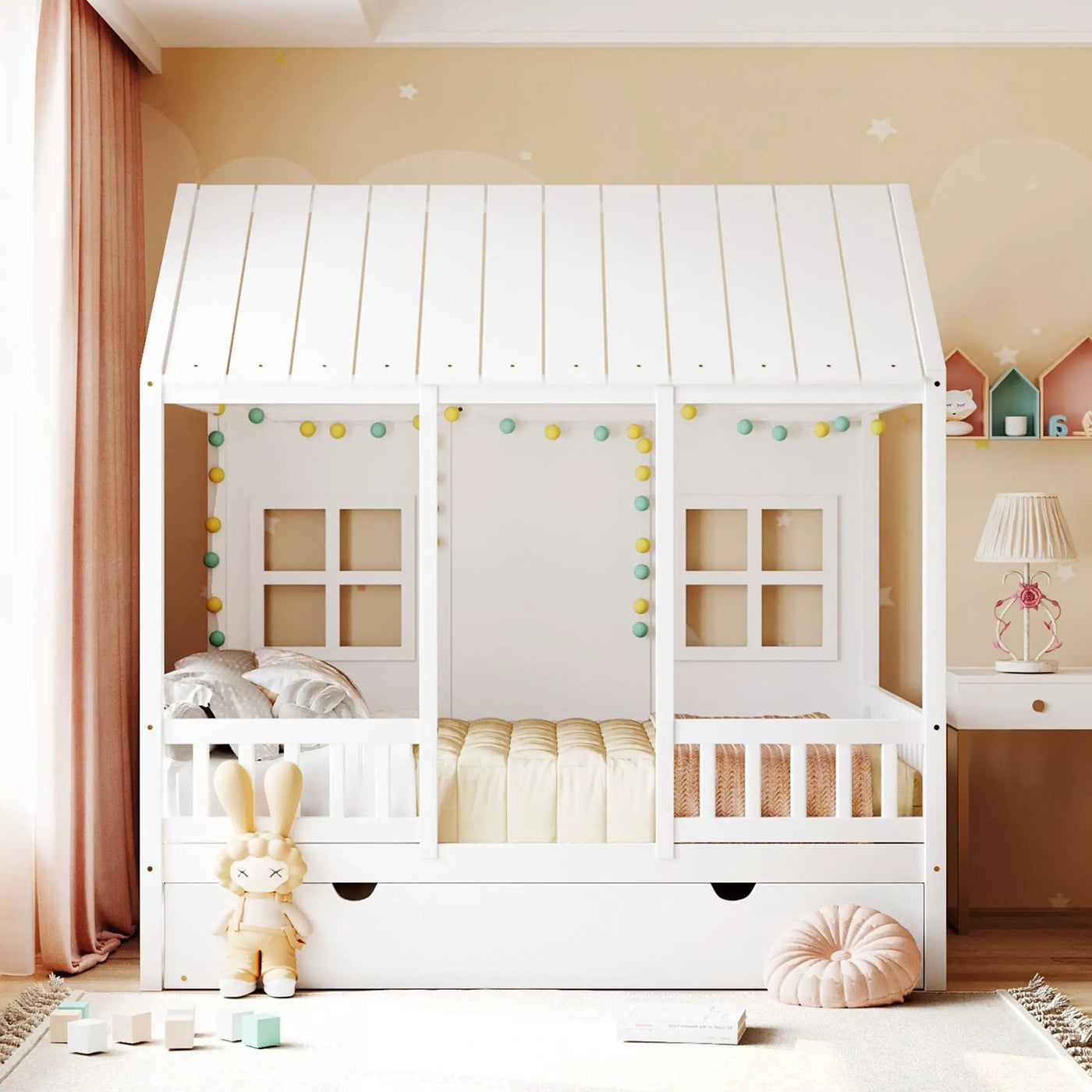 House Bed With Twin Size Trundle, Daybed by HouseOfZazla
