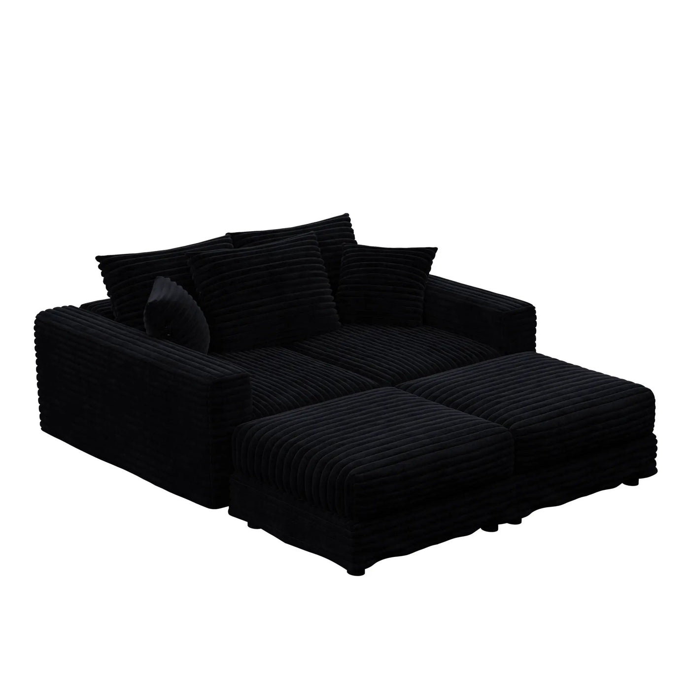 Convertible Deep Seat Sofa With Soft Pillows And Ottomans by HouseOfZazla