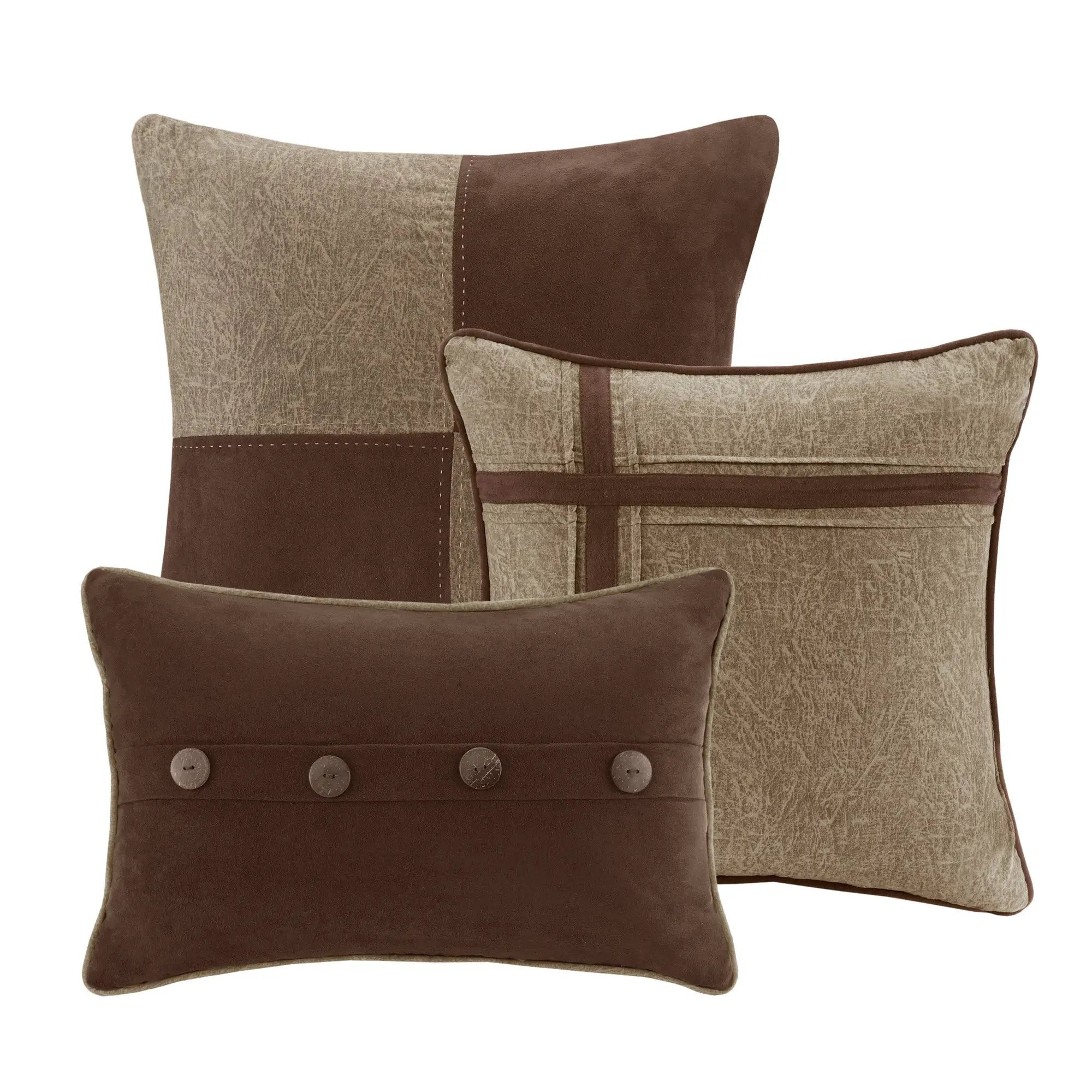 7 Piece Faux Suede Comforter Set Brown California King by HouseOfZazla