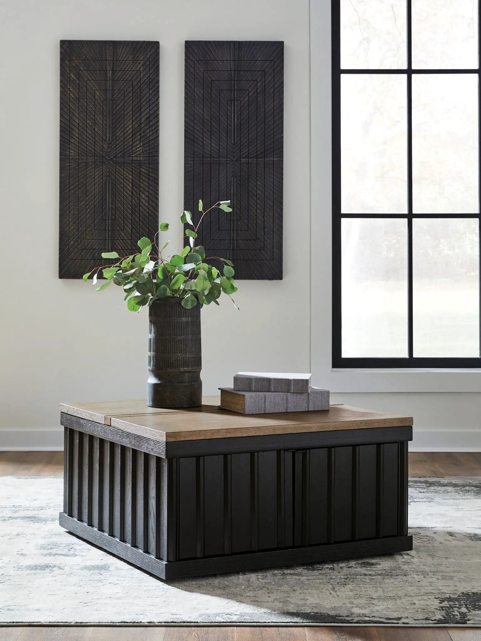 Rylandyn - Lift Top Cocktail Table - Black / Light Brown by Unique Piece Furniture