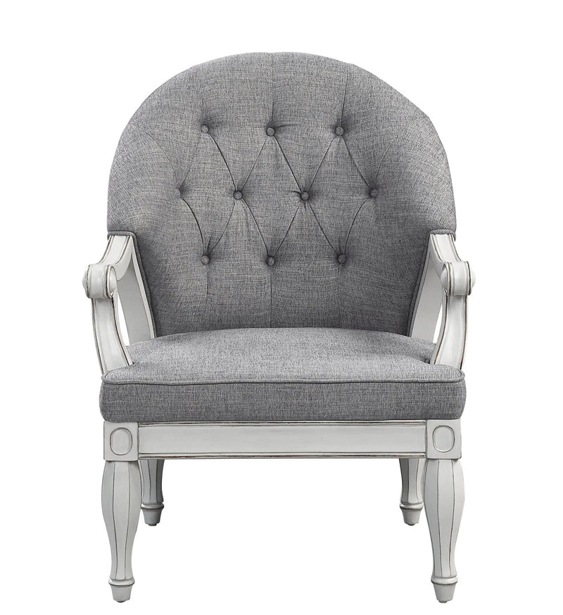 Florian - Antique Chair - Gray / White by HouseOfZazla