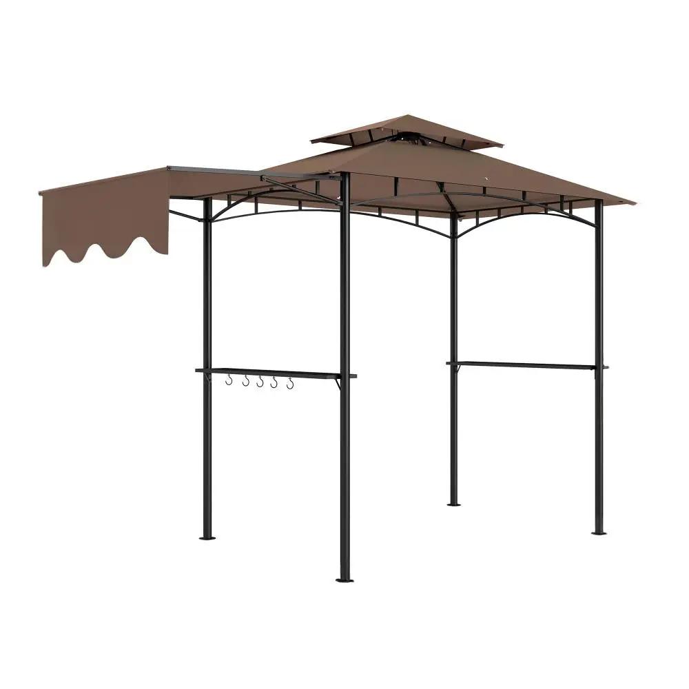 Ventilated Barbecue Gazebo Shelter with Side Awning, Shelves, and Hooks by HouseOfZazla