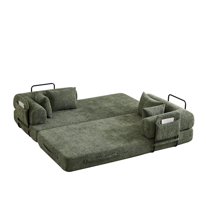 Convertible Sleeper Sofa Bed With Cylindrical Pillow by HouseOfZazla